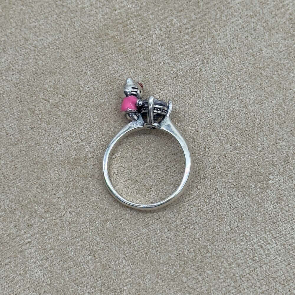Hello Kitty 3D Sterling Silver S925 Cubic Zirconia CZ Ring Women’s Size 8 NEW